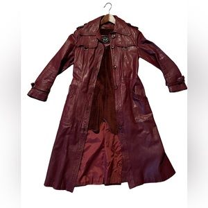Real leather vintage trench coat with a soft removable liner.